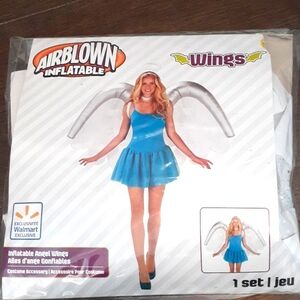 Gemmy Airblown Inflatable Demon Wings white/silver 🍎